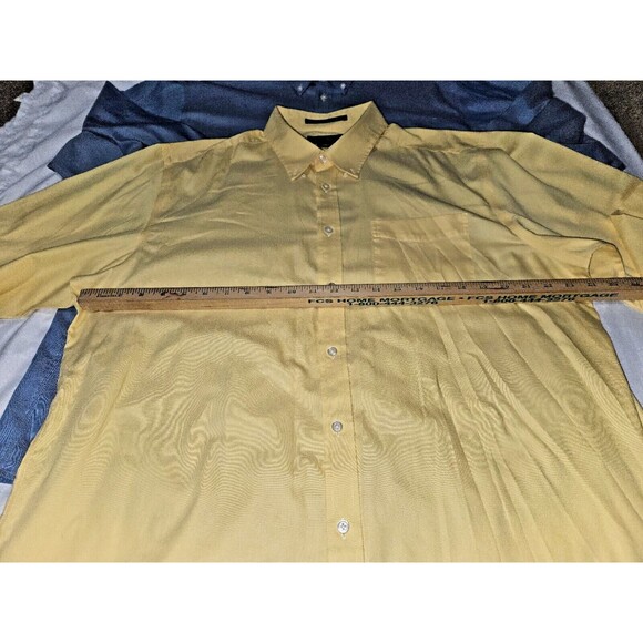 2 Eddie Bauer shirts XL mens yellow blue wrinkle resistant dress button up VTG - Picture 7 of 9